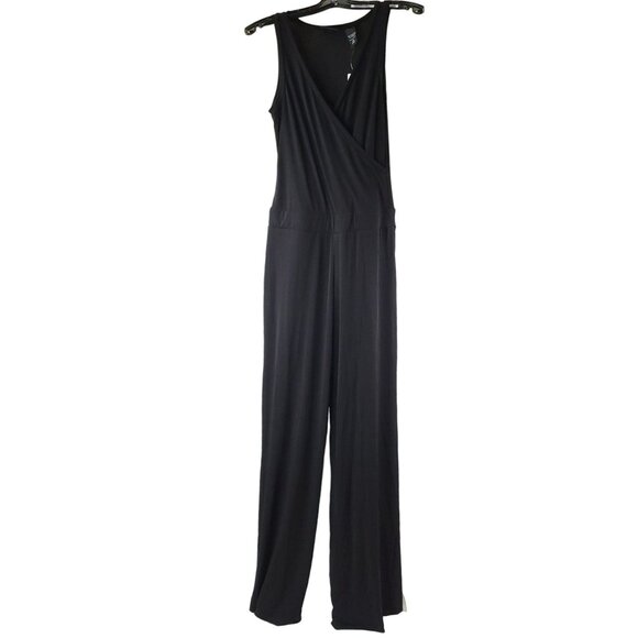 Sleeveless Black Jumpsuit Stretchy NWT Size XS Wide Leg New York and Company - Picture 1 of 13